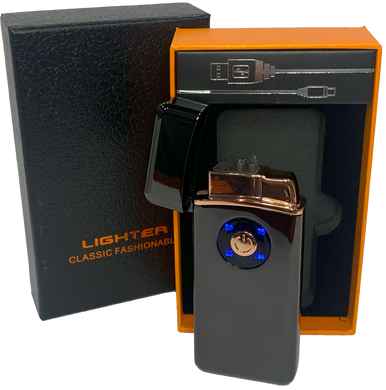 Дуговая электроимпульсная USB - Газовая зажигалка 2в1 ⚡️🚀 (индикатор заряда🔋) HL-421 Black-ice HL-421-Black-ice фото