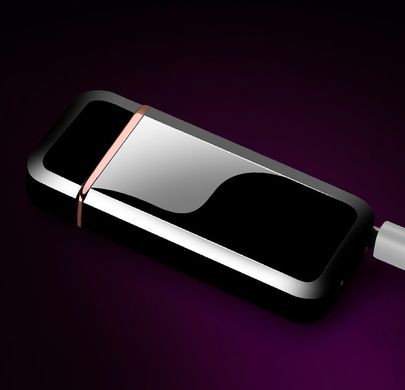 Дуговая электроимпульсная USB зажигалка ⚡️Герб Украины (индикатор заряда🔋, фонарик🔦) HL-443 Silver HL-443-Silver фото
