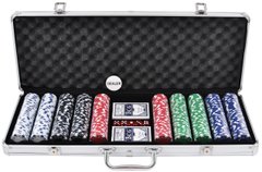 Покерный набор в алюминиевом кейсе на 500 фишек (62x21x8 см) №500 500 фото