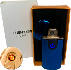 Сенсорная USB Зажигалка ⚡️ (спираль накаливания) USB LIGHTER HL-520 Blue HL-520-Blue фото