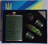 Подарунковий набір MOONGRASS 5в1 з флягою, чарками, лійкою, ножем UKRAINE 🇺🇦 WKL-082 WKL-082 фото