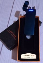 Электроимпульсная зажигалка в подарочной упаковке Lighter (Две перекрещенные молнии ⚡️⚡️, USB) D403 D403 фото