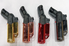 Зажигалка - горелка пластиковая (Острое пламя 🚀) с вращением, 5цветов HL-533 HL-533 фото