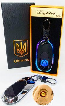 Електрична запальничка - брелок Україна (з USB-зарядкою та підсвічуванням⚡️) HL-468 Silver HL-468-Silver фото