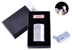 Запальничка в подарунковій коробці HASAT (Турбо полум'я) №4312 Silver №4312 Silver фото