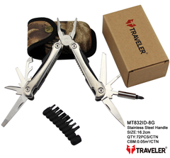 Багатофункціональний ніж (мультитул) з комплектом біт Traveler 16,2см (72шт/ящ) MT832ID-8G MT832ID-8G фото