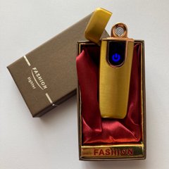 USB ⚡️ Зажигалка с подсветкой FASHION в подарочной упаковке (Спираль накаливания) USB-101 Gold USB-101 Gold фото
