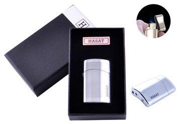 Зажигалка в подарочной коробке HASAT (Турбо пламя) №4312 Silver №4312 Silver фото