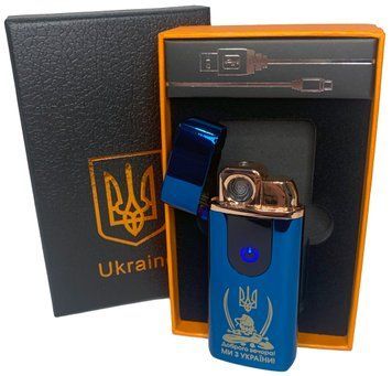 Електрична та газова запальничка "Доброго вечора Ми з України" (з USB-зарядкою⚡️) HL-436 Blue-ice HL-436-Blue-ice фото