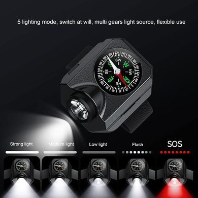 Компас на руку, Ліхтар, Li-Ion акумулятор, ЗУ Type-C, Box W04-LED 10135 фото