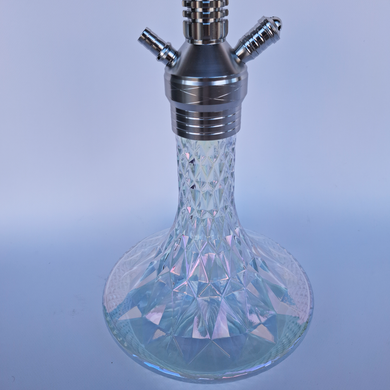 Премиальный серебристый кальян Hookah с перламутровой рельефной колбой &mdash; 67 см H3215 H3215 фото