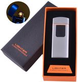 Сенсорна USB запальничка ⚡️ в подарунковій коробці 🎁 LIGHTER (Спіраль розжарювання) HL-132 Silver HL-132 Silver фото
