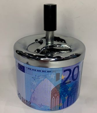 Попільничка юла бездимна "Банкноти євро 💶" «⌀ 9 см» ZH-2 ZH-2 фото