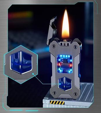 Бензинова запальничка з гравітаційним механізмом Gravity Flame HL-607 Gray HL-607 Gray фото