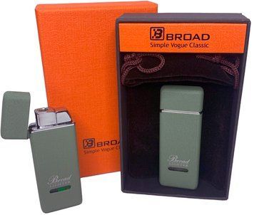 Креативная матовая ветрозащитная зажигалка в подарочной коробке BROAD 🎁(Турбо пламя🚀) HL-399 Green HL-399-Green фото