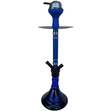 Стильний синій кальян Hookah з ребристою шахтою &mdash; 50 см H3214 H3214 Blue фото