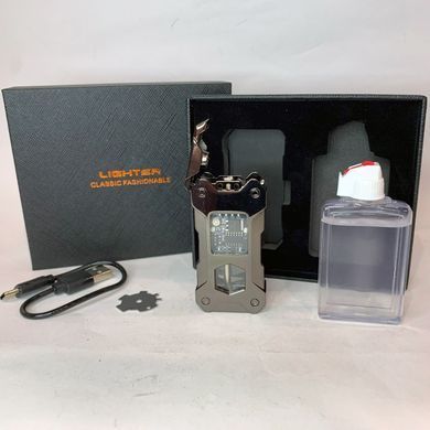 Бензинова запальничка з гравітаційним механізмом Gravity Flame HL-607 Gray HL-607 Gray фото