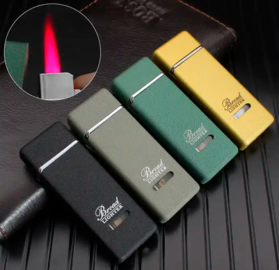 Креативна матова запальничка вітрозахисна в подарунковій коробці BROAD 🎁(Турбо полум'я🚀) HL-399 Green HL-399-Green фото