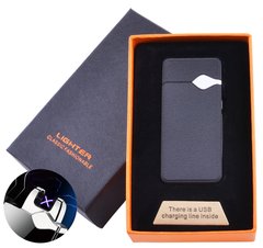 Електроімпульсна запальничка в подарунковій коробці Lighter (USB) №5004 Black (Матова) 5004-Black-(Матовая) фото