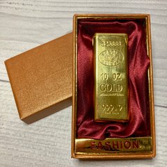 Зажигалка в подарочной коробке Слиток золота "FASHION" (пламя острое турбо 🔥) D126 Gold D126-Gold фото