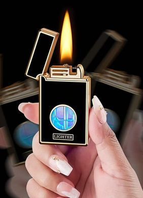 Бензиновая зажигалка с дуговым поджигом ⚡🔥  HL-659 Black gold HL-659 Black gold фото