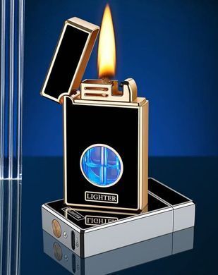 Бензиновая зажигалка с дуговым поджигом ⚡🔥  HL-659 Black gold HL-659 Black gold фото