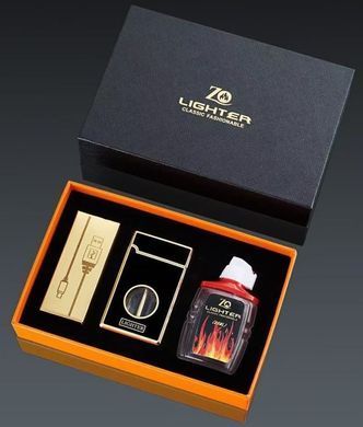 Бензиновая зажигалка с дуговым поджигом ⚡🔥  HL-659 Black gold HL-659 Black gold фото