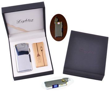 Электроимпульсная зажигалка в подарочной коробке Lighter HL-111 Silver HL-111 Silver фото