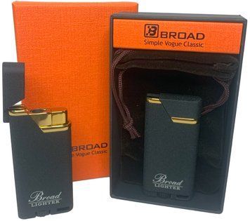 Креативная ветрозащитная зажигалка в подарочной коробке🎁 BROAD (Турбо пламя🚀) HL-400 Black mate HL-400-Black-mate фото