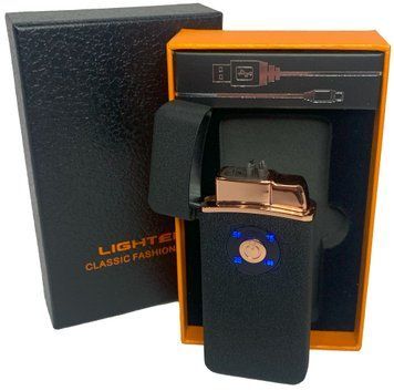 Дуговая электроимпульсная USB - Газовая зажигалка 2в1 ⚡️🚀 (индикатор заряда🔋) HL-422 Black matte HL-422-Black-matte фото