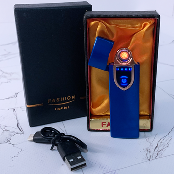 USB ⚡️ Зажигалка FASHION в подарочной упаковке (Спираль накаливания) USB-96 blue USB-96 blue фото