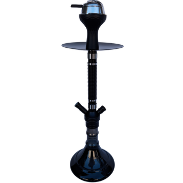 Стильний чорний кальян Hookah з ребристою шахтою &mdash; 50 см H3214 H3214 Black фото