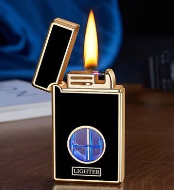 Бензиновая зажигалка с дуговым поджигом ⚡🔥  HL-659 Black gold HL-659 Black gold фото