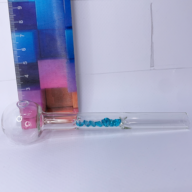 Скляна трубка Oil Pipe з декоративними кристалами (13 см) DK-2 DK-2 фото