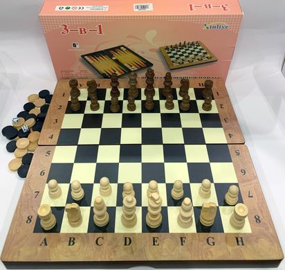 Ігровий набір 3в1 нарди і шахи та шашки (29х29 см) №8309 8309 фото