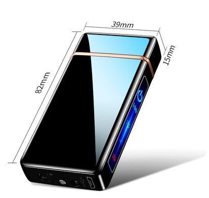 Дуговая электроимпульсная USB - Газовая зажигалка 2в1 ⚡️🚀 (индикатор заряда🔋, фонарик🔦) HL-419 Black HL-419-Black фото