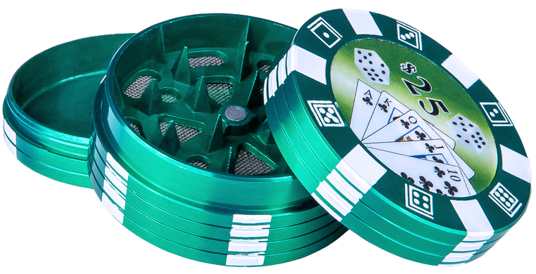 Металевий гріндер 3-секційний &laquo;Покерна фішка&raquo; (Poker Chip Grinder) &mdash; 5х3 см K-69 K-69 фото