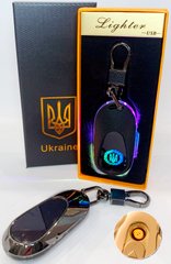 Электрическая зажигалка - брелок Украина (с USB-зарядкой и подсветкой⚡️) HL-472 Black HL-472-Black фото