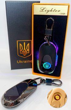 Електрична запальничка - брелок Україна (з USB-зарядкою та підсвічуванням⚡️) HL-472 Black HL-472-Black фото