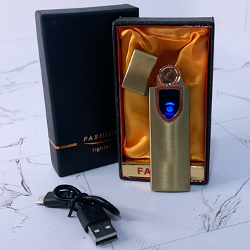 USB ⚡️ Зажигалка FASHION в подарочной упаковке (Спираль накаливания) USB-96 Gold USB-96 Gold фото