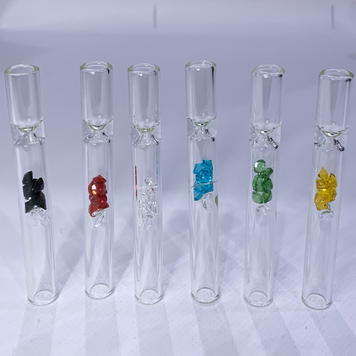 Скляна трубка One Hitter з декоративними кристалами (10.5 см) DK-3 DK-3 фото