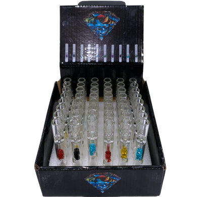 Скляна трубка One Hitter з декоративними кристалами (10.5 см) DK-3 DK-3 фото