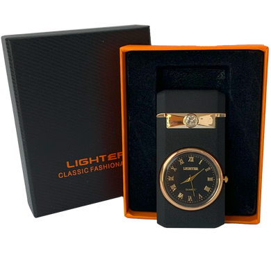 Зажигалка часы с LED подсветкой и турбо пламенем 🚀🕑 HL-621 Black matte HL-621 Black matte фото