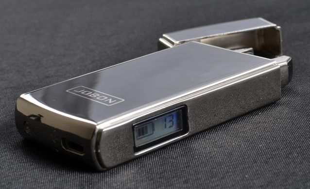 USB запальничка з двома перехресними блискавками і лічильником використання (Електроімпульсна) №4780-1 №4780-1 фото