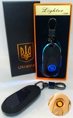 Електрична запальничка - брелок Україна (з USB-зарядкою та підсвічуванням⚡️) HL-472 Black mate HL-472-Black-mate фото