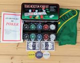 Покерный набор на 200 фишек с номиналом в металлической коробке «Техасский холдем» 200T 200T фото