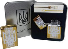 Дуговая электроимпульсная USB зажигалка ⚡️ Украина (металлическая коробка) HL-450-Gold HL-450-Gold фото