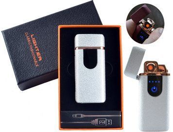 USB - Газовая Зажигалка (Турбо пламя + спираль накаливания) индикатор заряда HL-248 Silver sand HL-248-Silver-sand фото