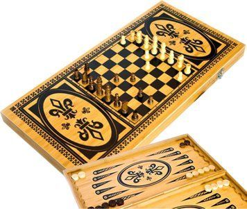 Игровой набор 3в1 нарды шахматы и шашки (59х59 см) В6030С В6030С фото
