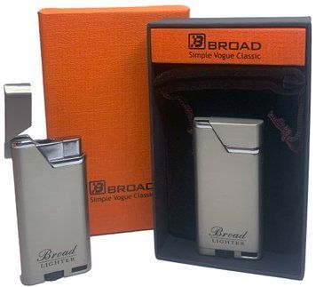 Креативна запальничка вітрозахисна в подарунковій коробці 🎁 BROAD (Турбо полум'я🚀) HL-400 Silver HL-400-Silver фото